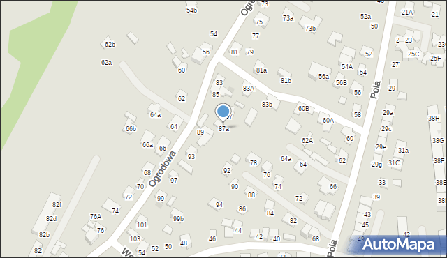 Nowy Sącz, Ogrodowa, 87a, mapa Nowego Sącza