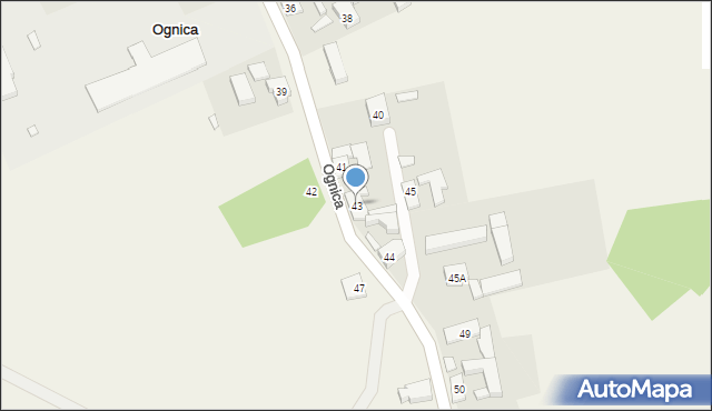 Ognica, Ognica, 43, mapa Ognica