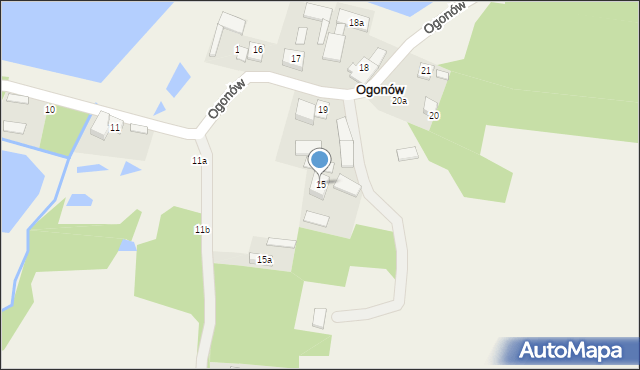 Ogonów, Ogonów, 15, mapa Ogonów