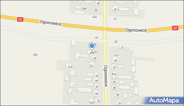 Ogonowice, Ogonowice, 46a, mapa Ogonowice