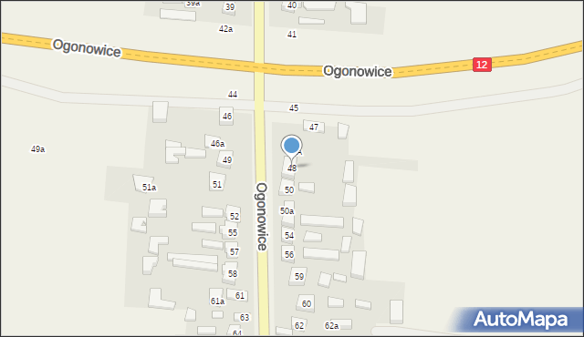 Ogonowice, Ogonowice, 48, mapa Ogonowice