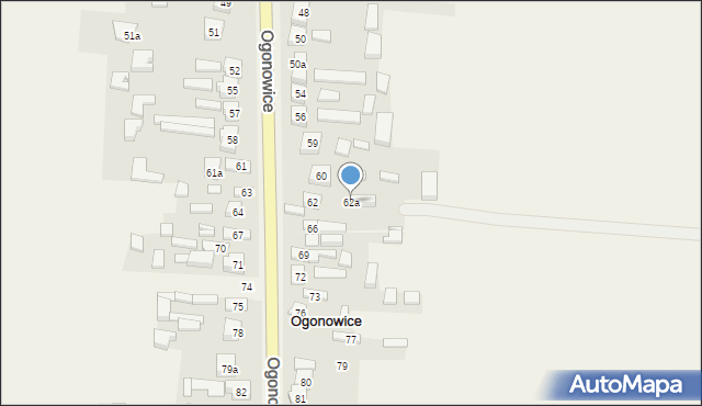 Ogonowice, Ogonowice, 62a, mapa Ogonowice