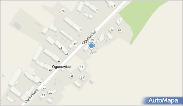 Ogonowice, Ogonowice, 11, mapa Ogonowice
