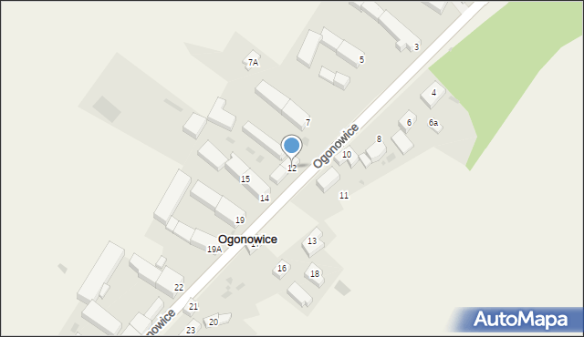 Ogonowice, Ogonowice, 12, mapa Ogonowice