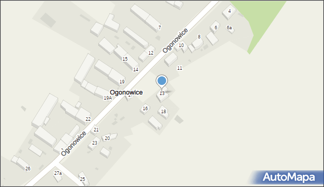 Ogonowice, Ogonowice, 13, mapa Ogonowice