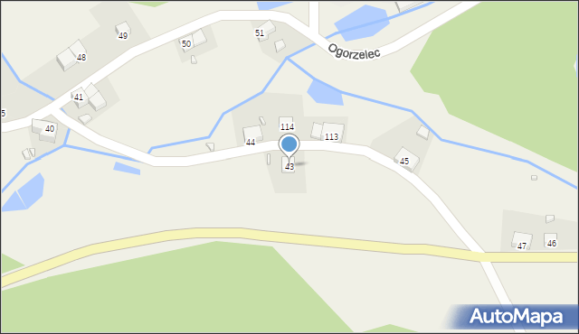 Ogorzelec, Ogorzelec, 43, mapa Ogorzelec