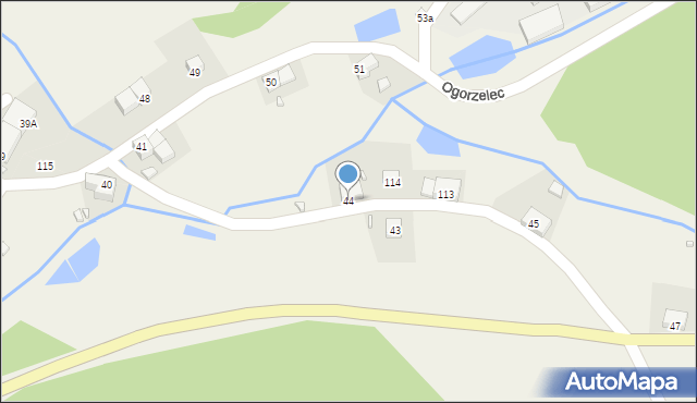 Ogorzelec, Ogorzelec, 44, mapa Ogorzelec
