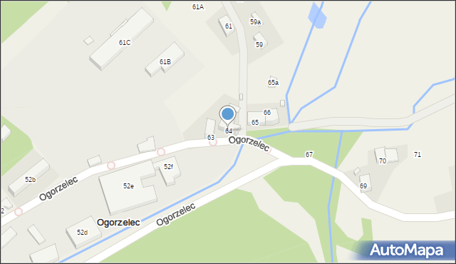 Ogorzelec, Ogorzelec, 64, mapa Ogorzelec