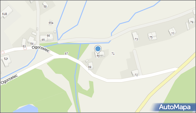 Ogorzelec, Ogorzelec, 70, mapa Ogorzelec
