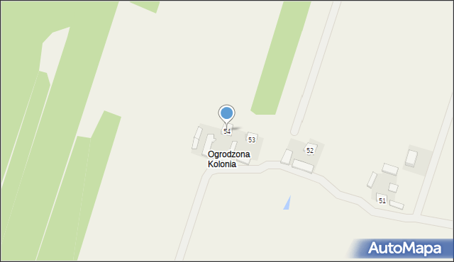 Ogrodzona, Ogrodzona, 54, mapa Ogrodzona