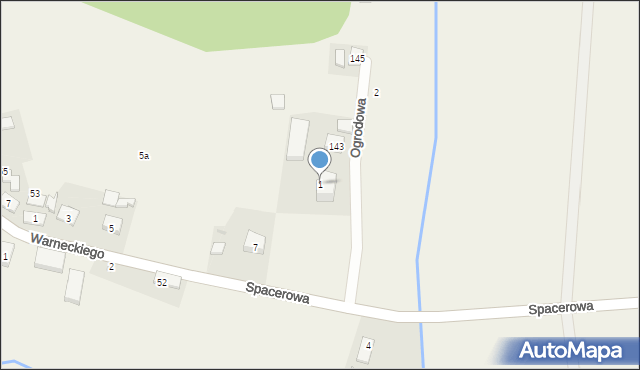 Opalenie, Ogrodowa, 1, mapa Opalenie