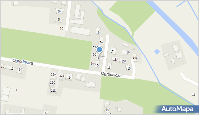 Orle, Ogrodnicza, 5A, mapa Orle