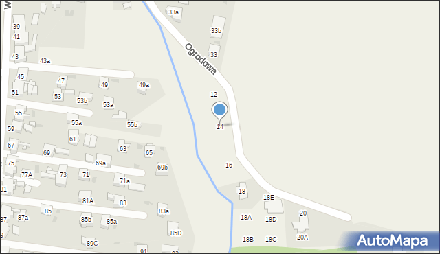Orzech, Ogrodowa, 14, mapa Orzech