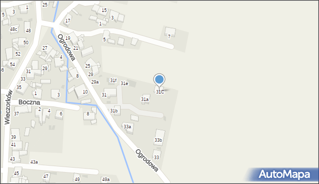 Orzech, Ogrodowa, 31C, mapa Orzech