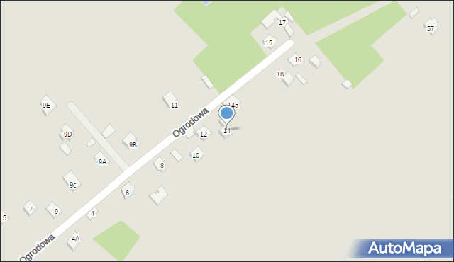 Osiek, Ogrodowa, 14, mapa Osiek