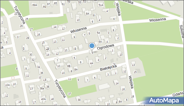 Otwock, Ogrodowa, 3, mapa Otwock