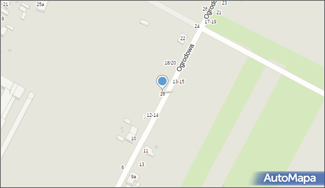 Ozorków, Ogrodowa, 16, mapa Ozorków