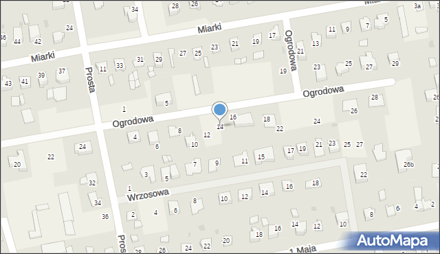 Pawłowice, Ogrodowa, 14, mapa Pawłowice