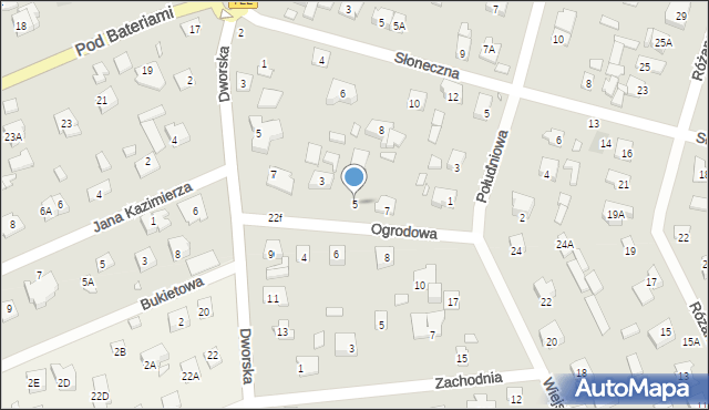 Piaseczno, Ogrodowa, 5, mapa Piaseczno