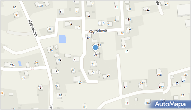 Piasek, Ogrodowa, 26, mapa Piasek