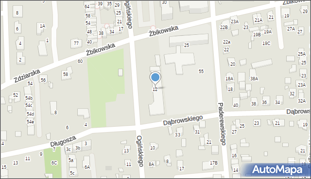 Piastów, Ogińskiego Michała Kleofasa, 12, mapa Piastów