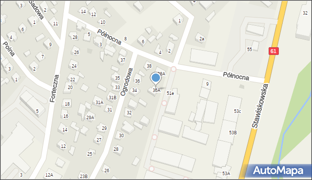 Piątnica Poduchowna, Ogrodowa, 36A, mapa Piątnica Poduchowna