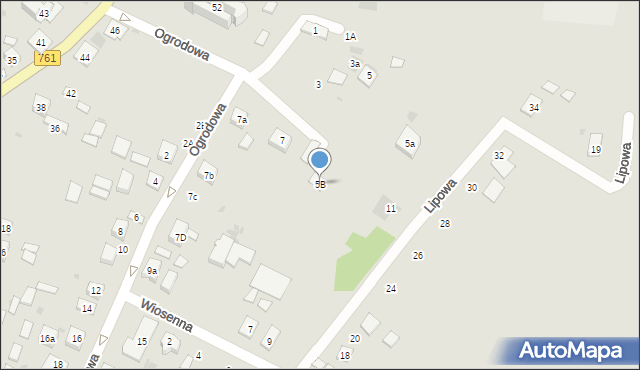 Piekoszów, Ogrodowa, 5B, mapa Piekoszów