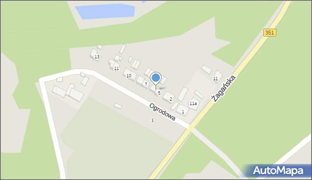 Pieńsk, Ogrodowa, 6, mapa Pieńsk