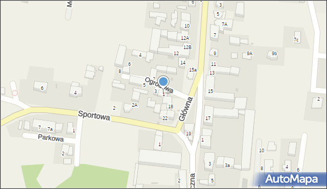 Pietrzykowice, Ogrodowa, 1, mapa Pietrzykowice