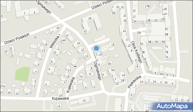 Piła, Ogińskiego Michała Kleofasa, 11A, mapa Piły