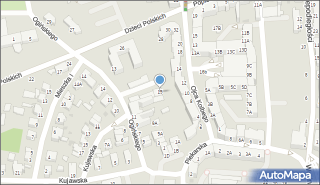 Piła, Ogińskiego Michała Kleofasa, 15, mapa Piły
