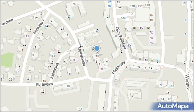 Piła, Ogińskiego Michała Kleofasa, 5A, mapa Piły