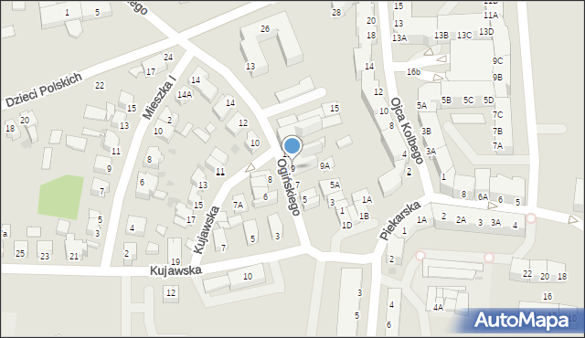 Piła, Ogińskiego Michała Kleofasa, 9, mapa Piły