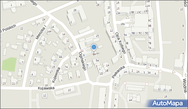 Piła, Ogińskiego Michała Kleofasa, 9A, mapa Piły