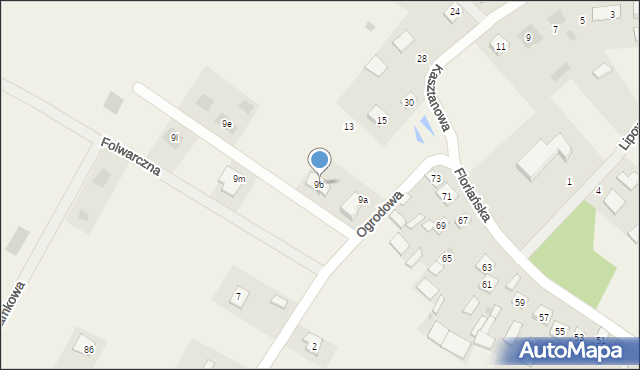 Pilchów, Ogrodowa, 9b, mapa Pilchów