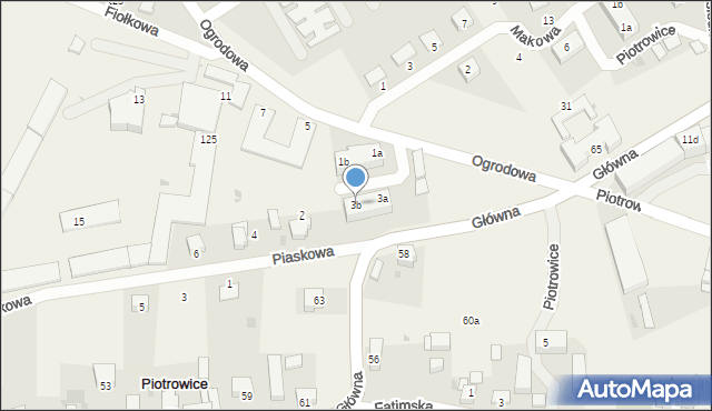 Piotrowice, Ogrodowa, 3b, mapa Piotrowice