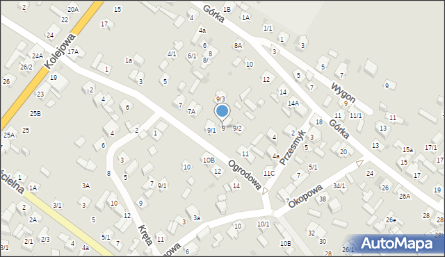 Płock, Ogrodowa, 9, mapa Płock