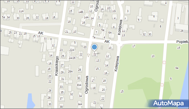 Płońsk, Ogrodowa, 11, mapa Płońsk