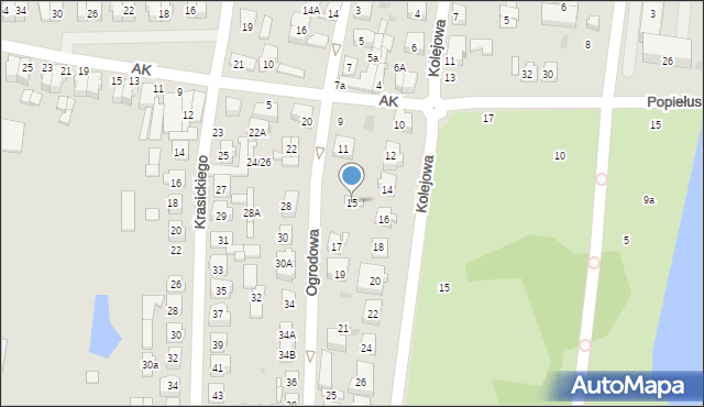 Płońsk, Ogrodowa, 15, mapa Płońsk