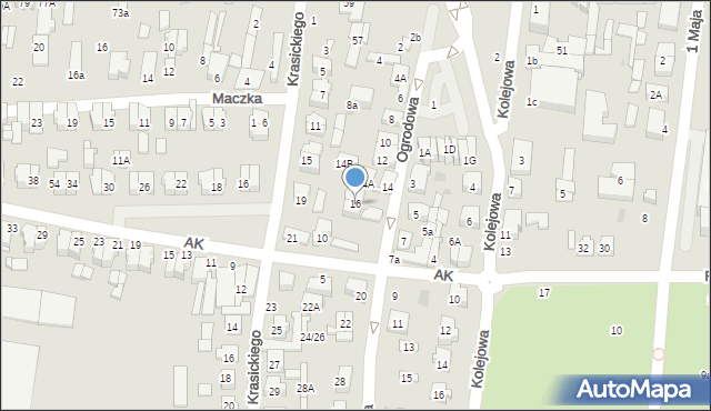 Płońsk, Ogrodowa, 16, mapa Płońsk