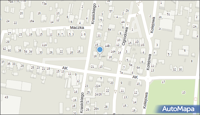 Płońsk, Ogrodowa, 18A, mapa Płońsk