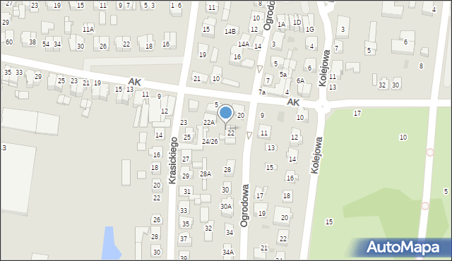 Płońsk, Ogrodowa, 26, mapa Płońsk