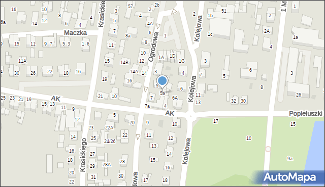 Płońsk, Ogrodowa, 5a, mapa Płońsk