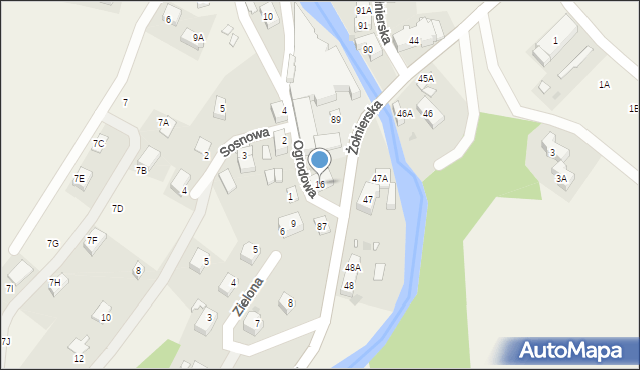 Podgórzyn, Ogrodowa, 16, mapa Podgórzyn