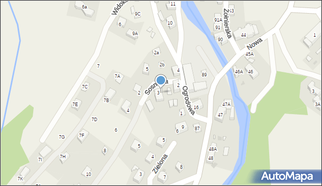 Podgórzyn, Ogrodowa, 3a, mapa Podgórzyn