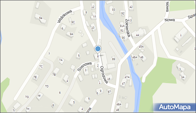 Podgórzyn, Ogrodowa, 4, mapa Podgórzyn