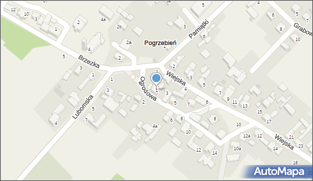 Pogrzebień, Ogrodowa, 1, mapa Pogrzebień