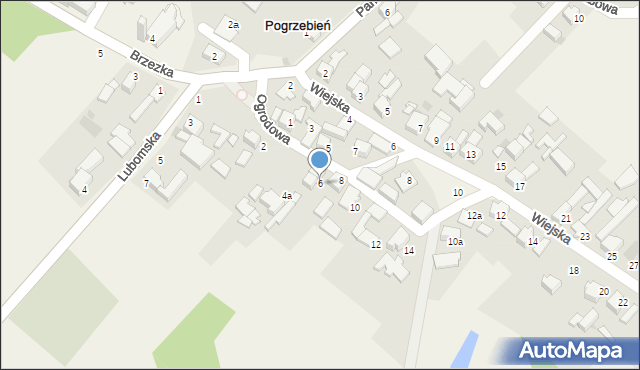 Pogrzebień, Ogrodowa, 6, mapa Pogrzebień