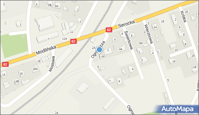 Pomiechówek, Ogrodnicza, 1, mapa Pomiechówek