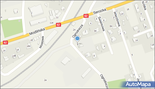 Pomiechówek, Ogrodnicza, 5, mapa Pomiechówek